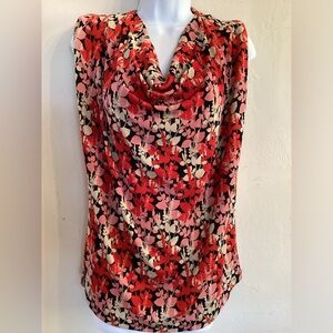 PHYLLIS EMELDA Floral Cowl Neck Sleeveless Shell—Sz Large (Phyllis Emelda Sz 2)